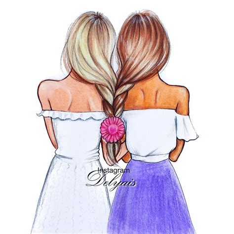 Blonde or Brunette? | Best friend drawings, Drawings of friends, Friends sketch