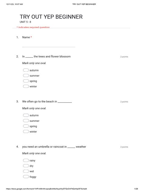 Blank Quiz - Google Forms | PDF