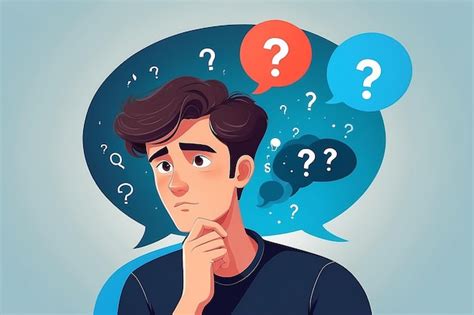 Premium Photo | Cartoon thinking man with question mark vector illustration Male is confusing ...
