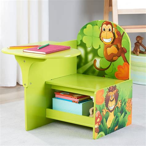 Senda Jungle Kids Writing Desk and Chair with Storage Shelf - Walmart ...