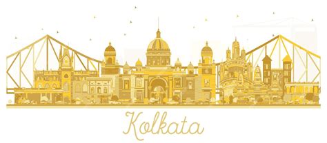 Premium Vector | Kolkata India City skyline golden silhouette. Vector ...