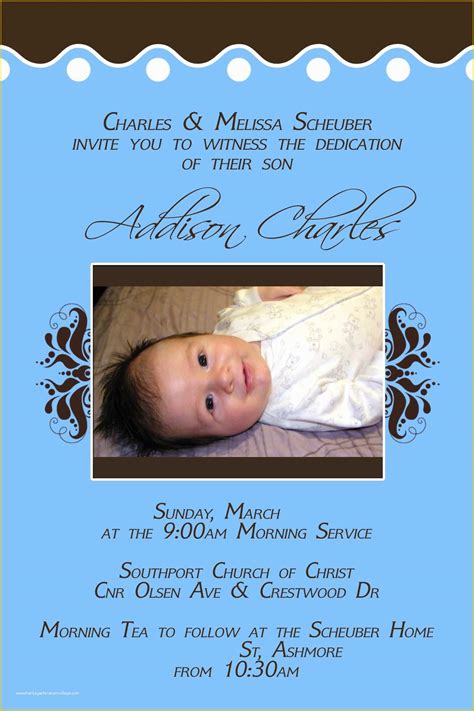 57 Baby Dedication Invitations Free Template | Heritagechristiancollege