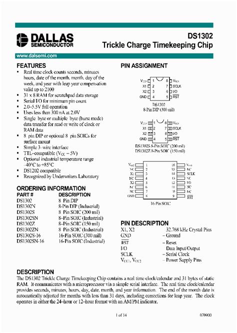 DS1302_3553.PDF Datasheet Download --- IC-ON-LINE