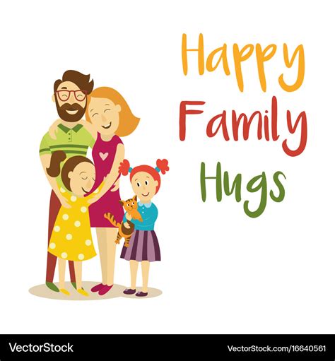 Happy family hugs concept isolated Royalty Free Vector Image