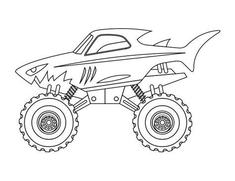 Children's Monster Truck Coloring Pages - Etsy