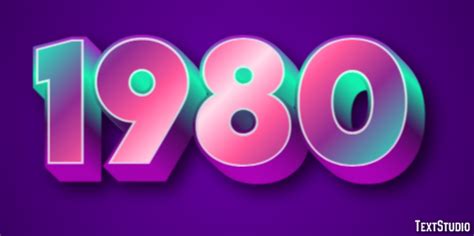 1980 Text Effect and Logo Design Number