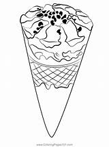 Chocolate Ice Cream Coloring Page For Kids  Free Desserts Printable sketch template