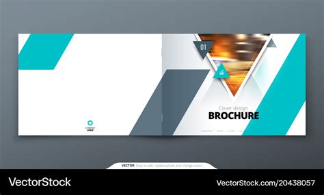 Landscape cover design teal corporate business Vector Image