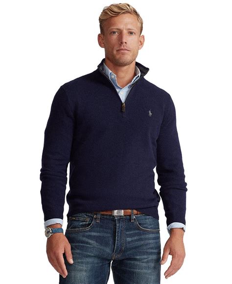 Polo Ralph Lauren Men's Cashmere Blend Quarter-Zip Sweater - Macy's | Mens business casual ...