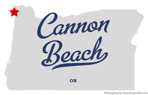 Map of Cannon Beach, OR, Oregon