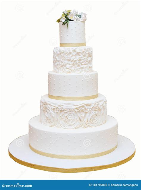 Wedding Cake Isolated on White Background Stock Photo - Image of arrangement, creamy: 184789888