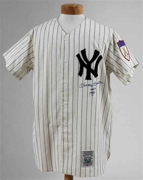 1951 Mickey Mantle Signed Home Mitchell & Ness Replica Jersey