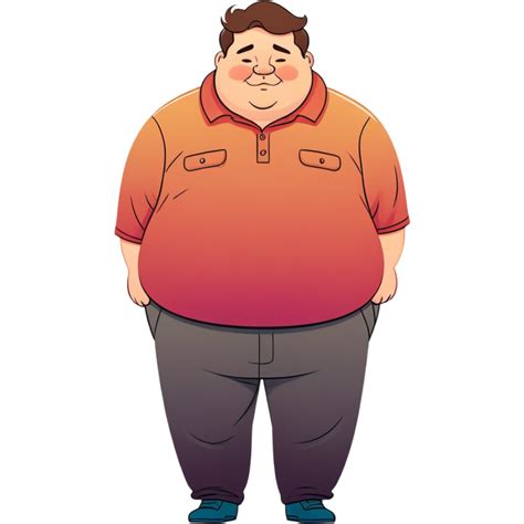 Cartoon Fat guy. AI Generative 31612046 PNG