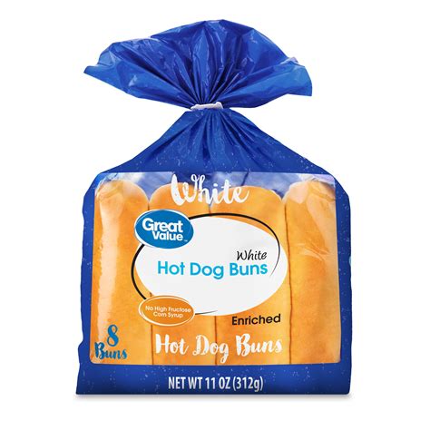 Great Value Hot Dog Buns, White, 11 oz, 8 Count - Walmart.com