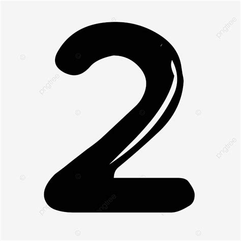 Number 2 PNG Transparent, Black Number 2, Black, Digital, Two PNG Image For Free Download