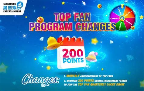 Top Fan Program Changes - SUNSTRONG ENTERTAINMENT