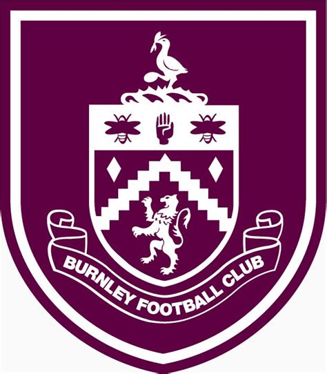 the purple and white logo for burnley football club, with an eagle on top