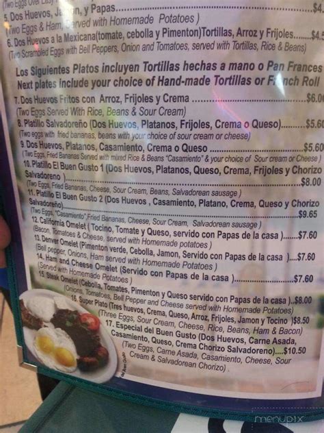 Menu of El Buen Gusto in Los Angeles, CA 90039