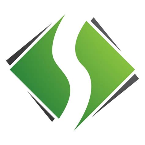 Premium Vector | Green and black square diamond shaped letter s icon