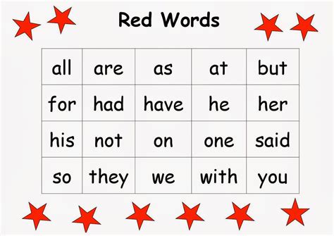 Sight words red list flashcards on Tinycards