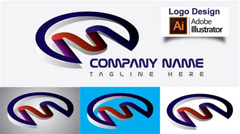 M Letter Logo | Creative M Letter Logo Design in Illustrator tutorial ...