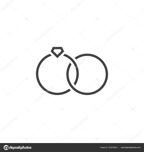 Marital Status Line Icon Wedding Rings Outline Vector Sign Linear Stock Vector by ©avicons 229728504