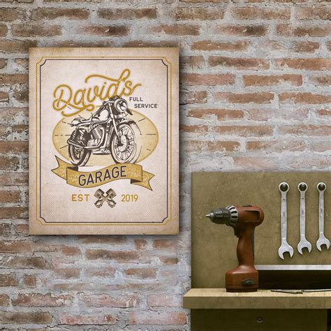 Vintage Motorcycle Sign - Personalized gift for motorcycle enthusiast - Personal-Prints