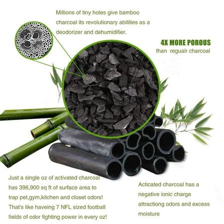 2 Bag 1Ib/bag Nature Fresh Air Purifier Bags Activated Bamboo Charcoal Air Purifying Bag Odor ...