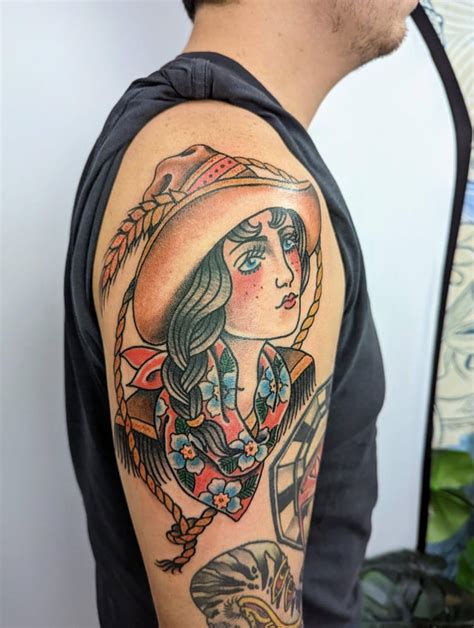 Cowgirl portrait by Bert Holiday @ Lilium tattoo , Honolulu Hawaii : r/tattoos