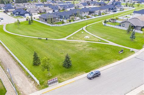 Aerial View of Warman, Saskatchewan on the Canadian Prairies Stock ...