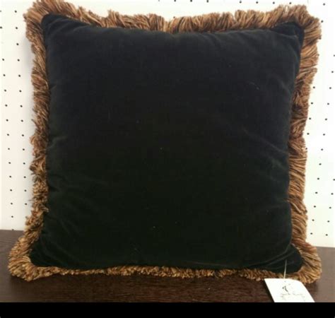 “14 Black Velvet Pillow with Fringe – Blum's Fine Furniture Co.