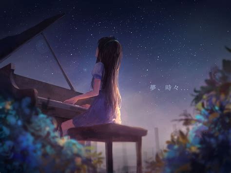 Wallpaper : anime girls, Wallpaper anime, piano, fantasy art, digital ...