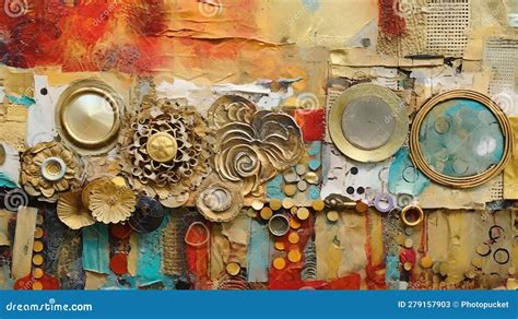 Textures of a Collage Art Piece Stock Illustration - Illustration of ...