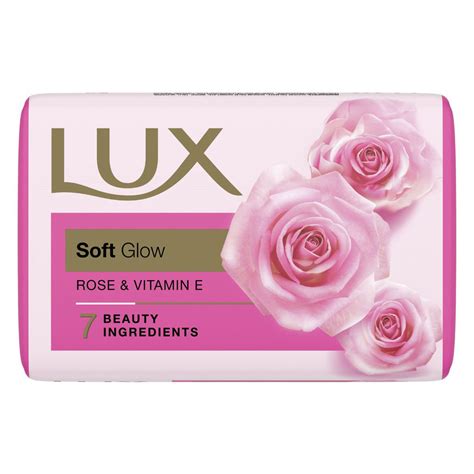 Lux Soft Glow Rose & Vitamin E Soap 100 gm | With 7 Beauty Ingredients | Gently Cleanses | Gives ...