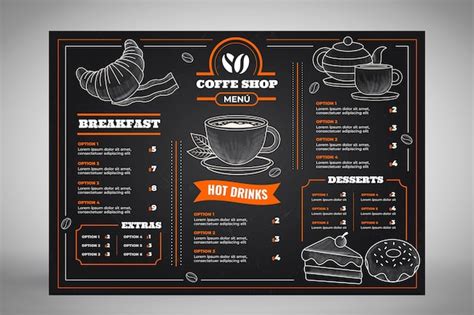 Free Vector | Hand drawn blackboard menu for restaurant