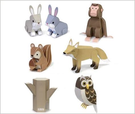 Freebie: Paper Forest Animals | Paper animals, Paper animal crafts ...