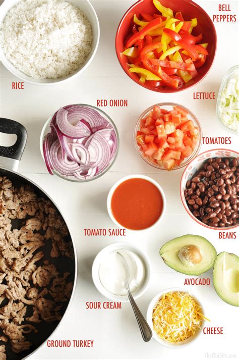 ingredients for burrito bowl - Rachel Hollis