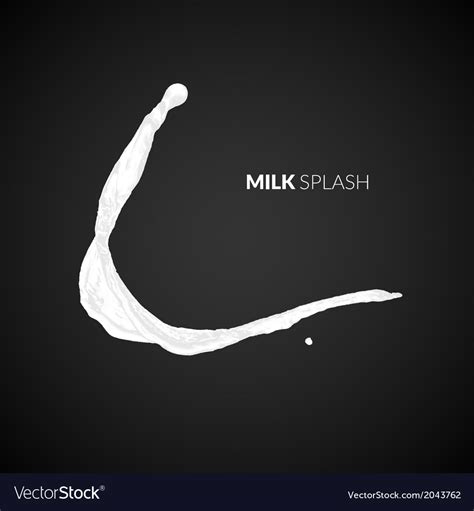 Milk splash isolated on black background Vector Image