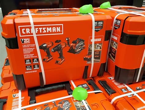 New Craftsman V20 Cordless Power Tool Combo Kit with Versastack Tool Box at Lowes