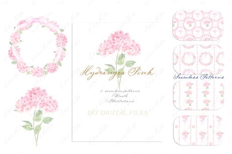 Hydrangea Pink Watercolor By LABFcreations | TheHungryJPEG