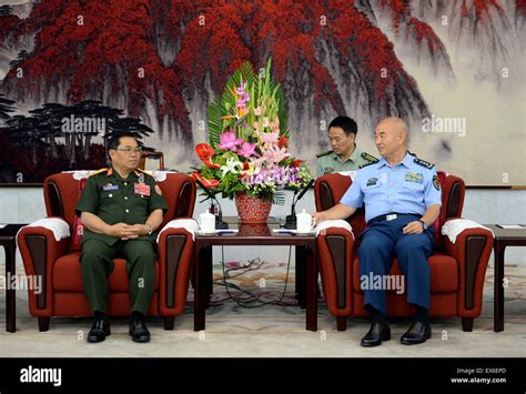 Beijing, China. 8th July, 2015. Xu Qiliang (R), vice chairman of China's Central Military ...