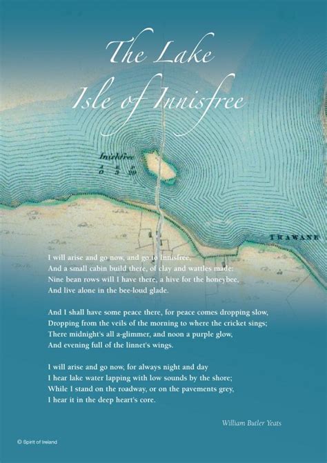 Art print of W.B Yeats poem 'The Lake Isle Of Innisfree' | Innisfree ...