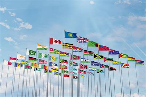 The Flags of the Commonwealth of Nations Stock Photo - Image of country ...