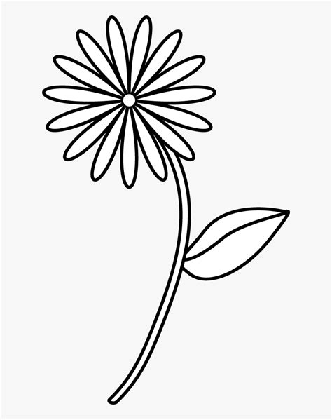 Simple Flower Drawings - Simple Flower Drawing Easy, HD Png Download , Transparent Png Image ...