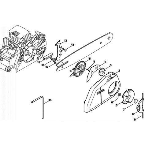 Stihl MS 180 Chainsaw (MS180C-BZ) Parts Diagram, Quick Chain Tentioner