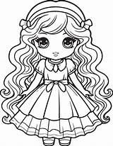 Magic Girl doll coloring page 28640655 Vector Art At Vecteezy sketch template