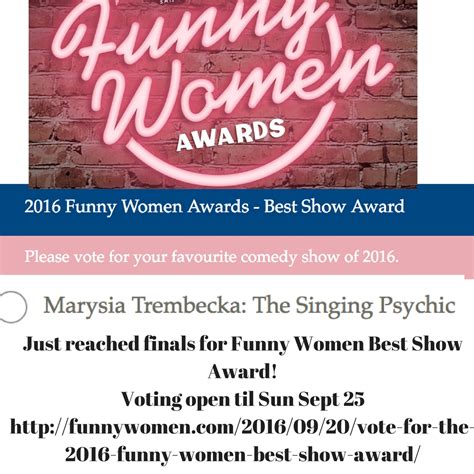 I'm up for Funny Women Best Show award 2016! - The Singing Psychic