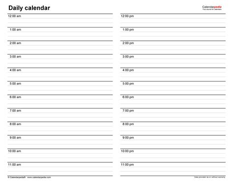 Free Printable Daily Calendar Templates Smartsheet, 59% OFF