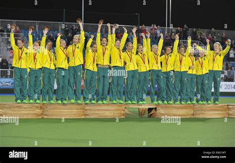 The Australian team with their gold medals. Australia (AUS) v England ...