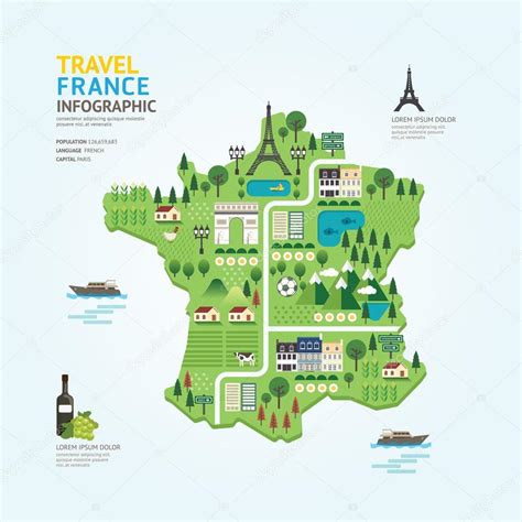 Infographic travel and landmark france map Stock Vector by ©pongsuwan 77239692